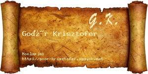Goór Krisztofer névjegykártya